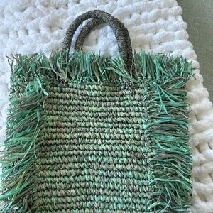 Woven Green Tote Bag